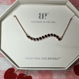 BP Rose Gold Necklace with Black Beads